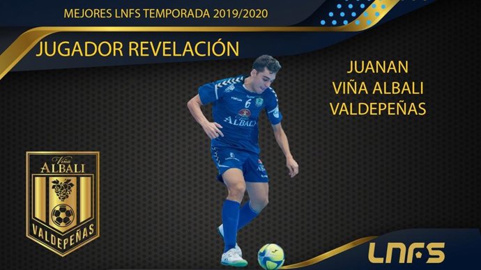 Imagen del anuncio de Juanan como ganador del premio a 'Jugador Revelación' de la LNFS 2019-2020