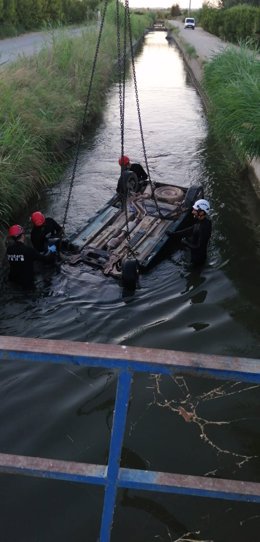 Accidente en el canal de Urgell de Lleida.