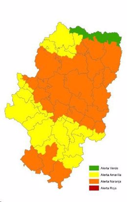 Alerta naranja por incendios en varias zonas de Aragón.