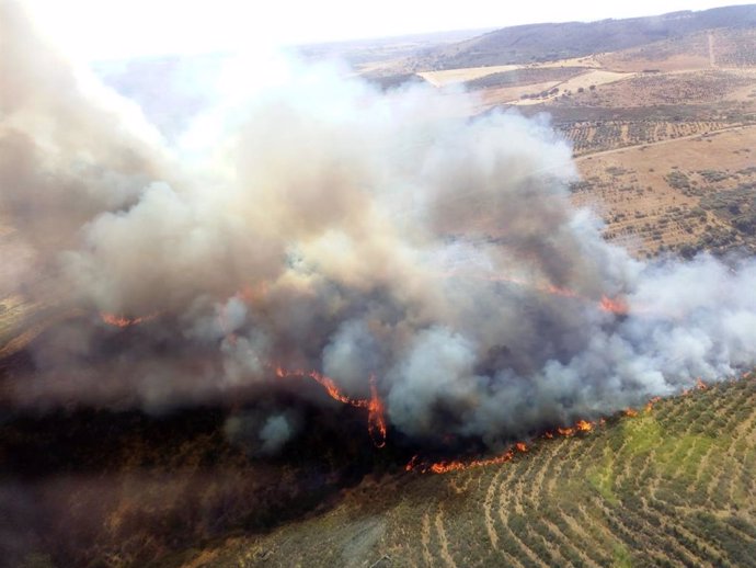 Incendio en  Serradilla del Llano.