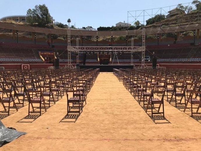 Disposición de los asientos en la plaza de toros de Huelva para los espectáculos