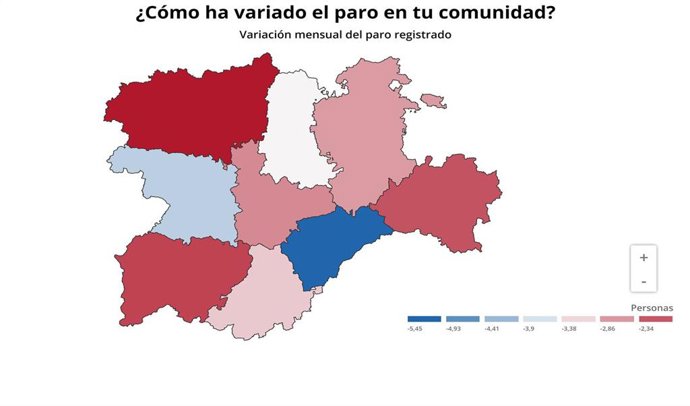 Gráfico de elaboración propia sobre la evolución del paro en CyL en juñio de 2020