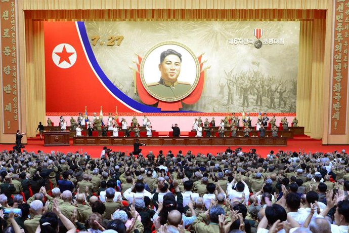 Kim Jong Un durante un discurso. 