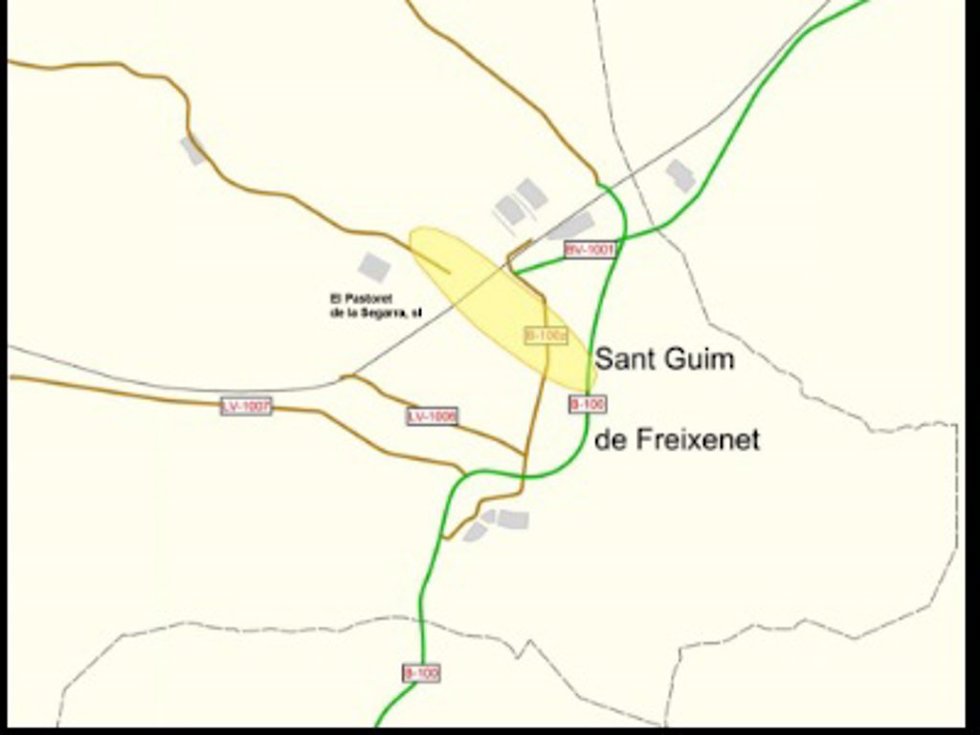 Adjudicada la redacción de los estudios de impacto ambiental que plantearán las alternativas de trazado de un vial que conecte las carreteras LV-1003 y B-100 en Sant Guim de Freixenet (Lleida).
