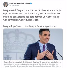Tuit de Cayetana Álvarez de Toledo