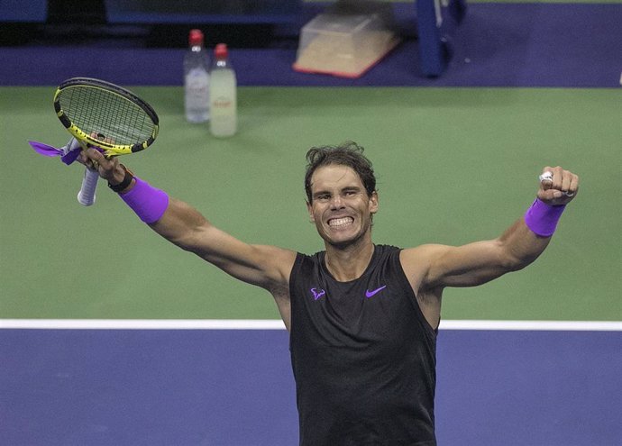 Rafa Nadal celebrando la consecución del US Open 2019