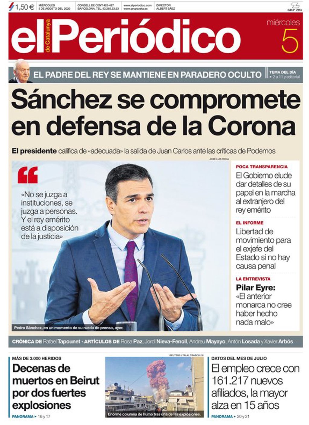Las portadas de los periódicos del