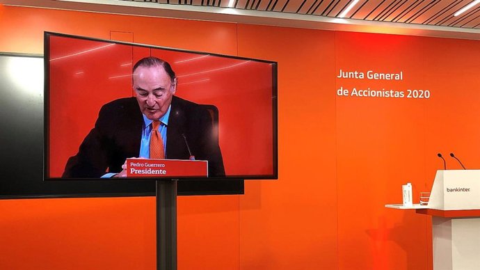 Pedro Guerrero, presidente de Bankinter, en la junta de accionistas de 2020.
