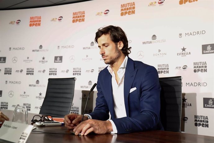 Feliciano López en una rueda de prensa del Mutua Madrid Open de Tenis