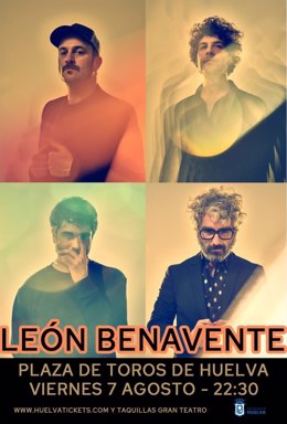 Cartel del concierto León Benavent en Huelva. 