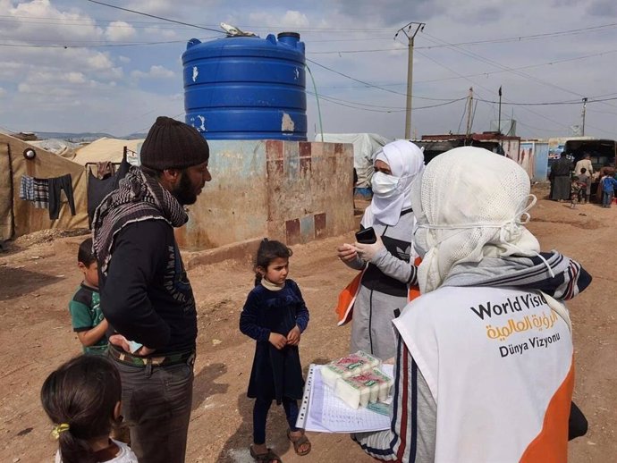 Campaña de World Vision para informar sobre las medidas preventivas contra el coronavirus en el noroeste de Siria