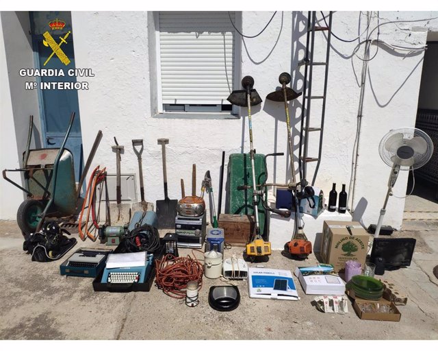Material intervenido en una operación por robos en Santa Olalla del Cala (Huelva)