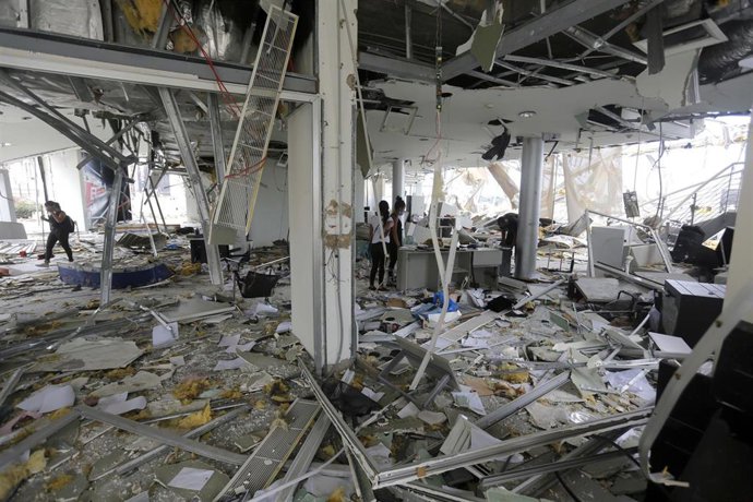 Daños causados por las explosiones en el puerto de la capital de Líbano, Beirut