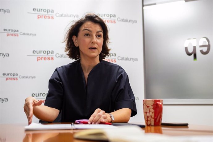 La portavoz del PSC en el Parlament de Catalunya, Eva Granados, durante la entrevista