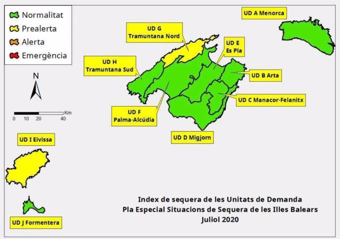 La reservas hídricas de Baleares en julio.