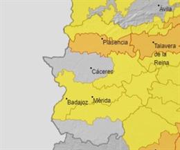 Avisos por altas temperaturas en Extremadura.