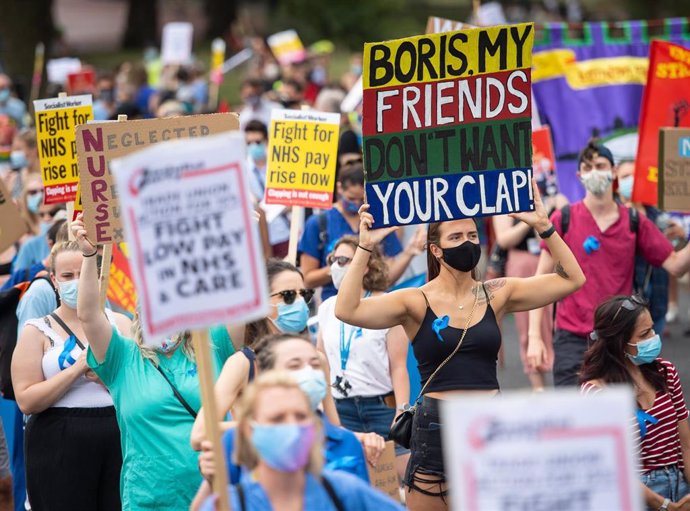 Protestas de los trabajadores sanitarios en Reino Unido 