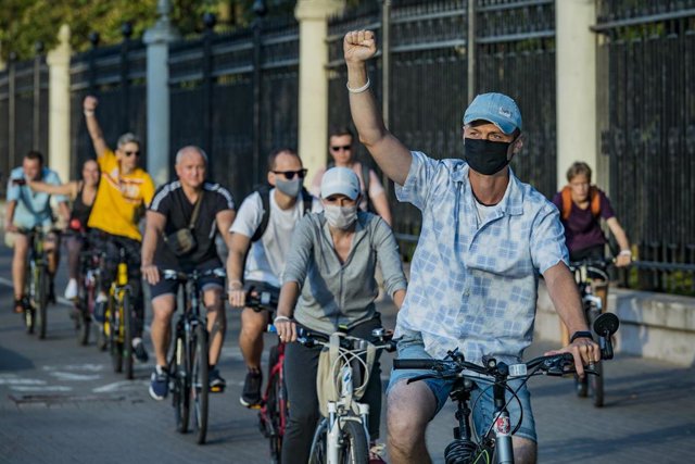 Marchas en Bielorrusia durante la víspera electoral