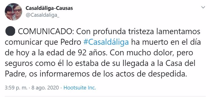 Cuenta de la Assoc. Araguaia con el Obispo Casaldáliga, de Barcelona, y la Assoc. ANSA, de Brasil, para divulgar las causas y el trabajo de Pedro Casaldáliga.