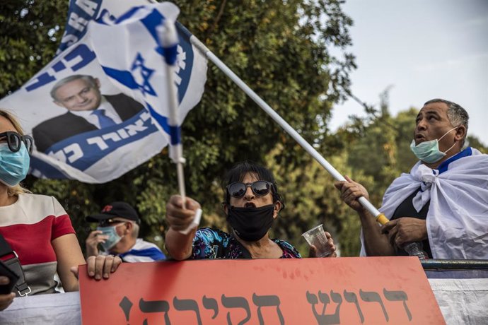 Coronavirus.- Los manifestantes protestan durante 12 horas seguidas en Israel en