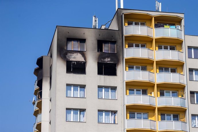Apartamento incendiado en República Checa