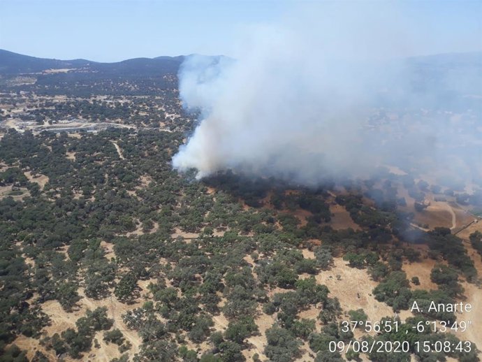 Incendio en Santa Olalla de Cala