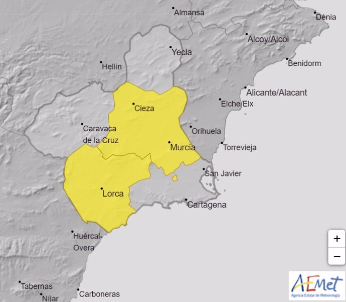 La Vega del Segura y el Guadalentín estarán este lunes en alerta amarilla por altas temperaturas