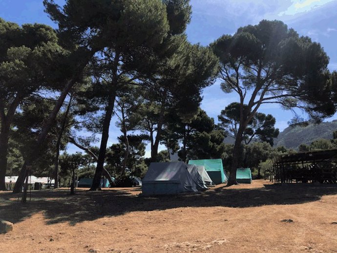 El campamento de La Victria (Alcúdia, Mallorca).