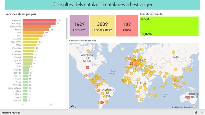 Gráficos y mapas con el origen y situación de las 1.629 consultas recibidas por la Generalitat durante la epidemia del coronavirus