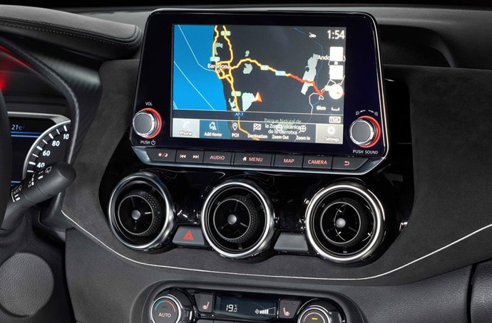 Imagen de una pantalla del Nissan Juke.