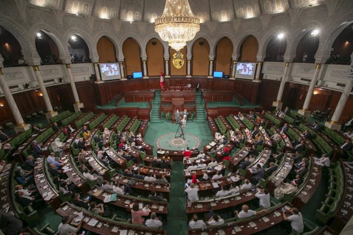 Una vista del Parlamento de Túnez