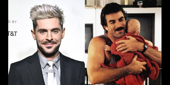 2. Zac Efron protagonizará el remake de Tres hombres y un bebé para Disney+