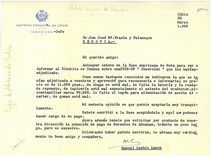 Documento de uno de los expedientes.