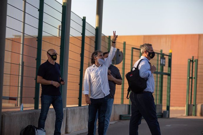 Els presos de el 1-O, dins del recinte penitenciari de Lledoners després de la seva compareixena a Sant Joan de Vilatorrada, Barcelona, Catalunya (Espanya), a 28 de juliol de 2020.