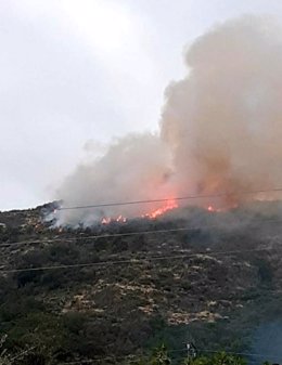 Incendio forestal en Marchagaz (Cáceres)