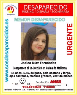 Alerta de desaparición de una menor de 15 años en Palma.