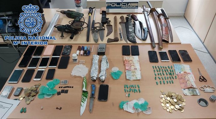 Material intervenido por la Policía Nacional en el operativo realizado en el inmueble de Feduchy