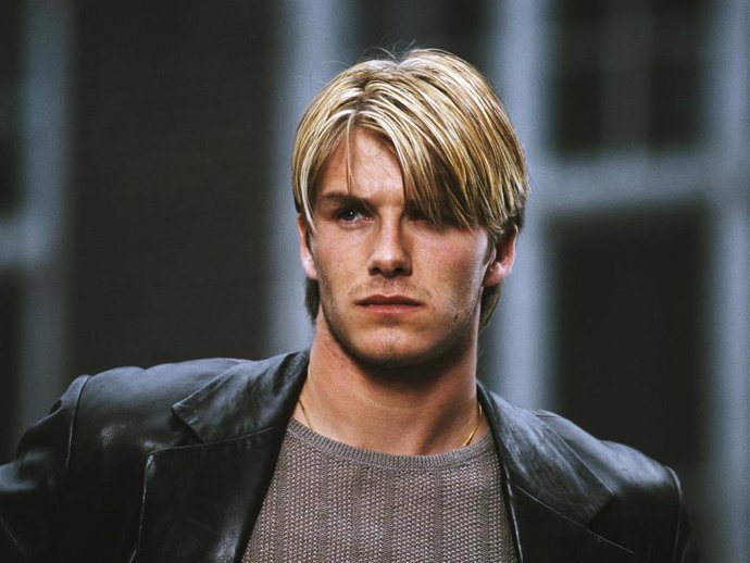 David Beckham of Manchester United on a commercial shoot in Manchester on May 2, 1998 in Manchester, England.