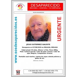 Anciano desaparecido en Málaga capital