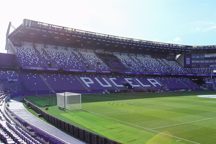 Panoramic view of Jose Zorrillo stadium during the spanish league, La Liga, football match played between Real Valladolid and FC Barcelona at Jose Zorrilla Stadium on July 11, 2020 in Valladolid, Spain.
