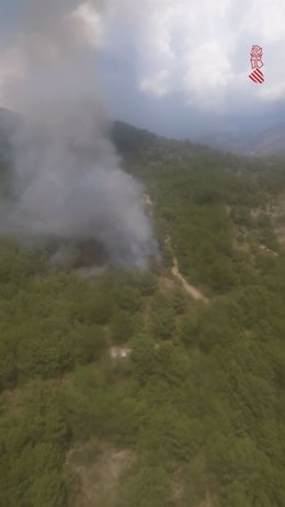 Castellón.- Sucesos.- Un rayo causa un incendio forestal en Culla