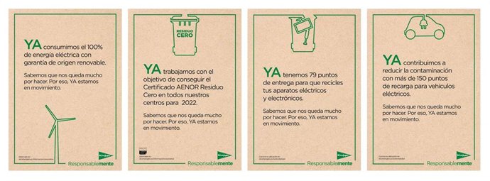 El Corte Inglés utilizó energía 100% renovable en 2019.