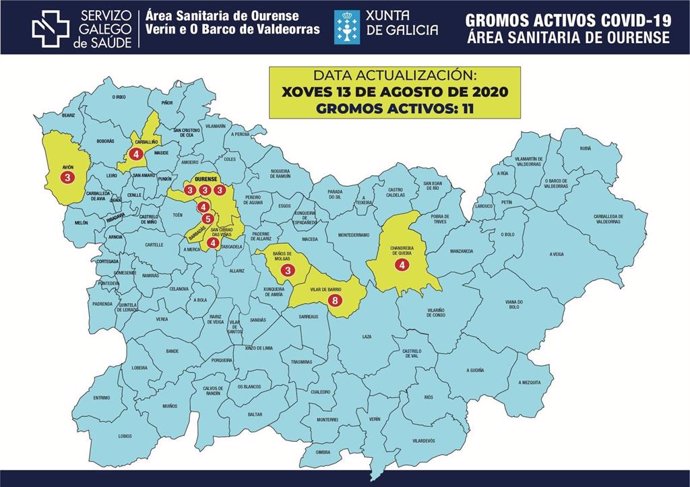 Situación de los brotes de COVID en la provincia de Ourense.