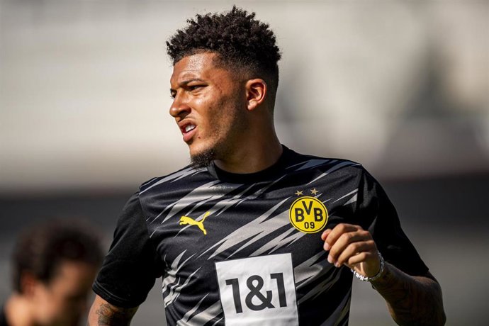 Jadon Sancho durante un entrenamiento de pretemporada del Borussia Dortmund