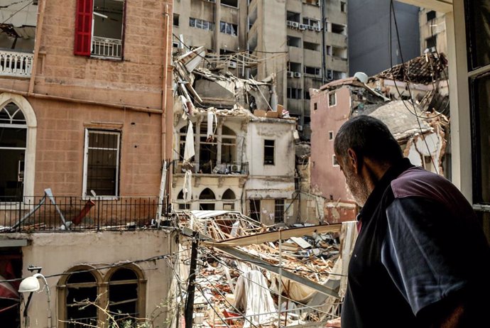 Daños causados por las explosiones en el puerto de la capital de Líbano, Beirut