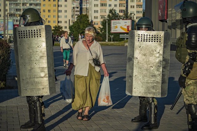 Despliegue policial en Minsk