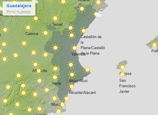 Previsión del tiempo para este lunes 17 de agosto