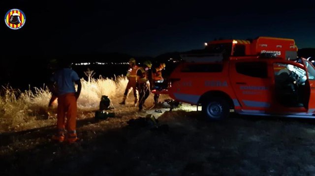 Rescate en un barranco de Albaida