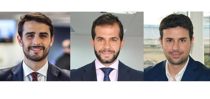 Los nuevos 'partners' españoles de Ebury. De izda a dcha: Ignacio Suárez, Luis Merino y Alberto Salvador.
