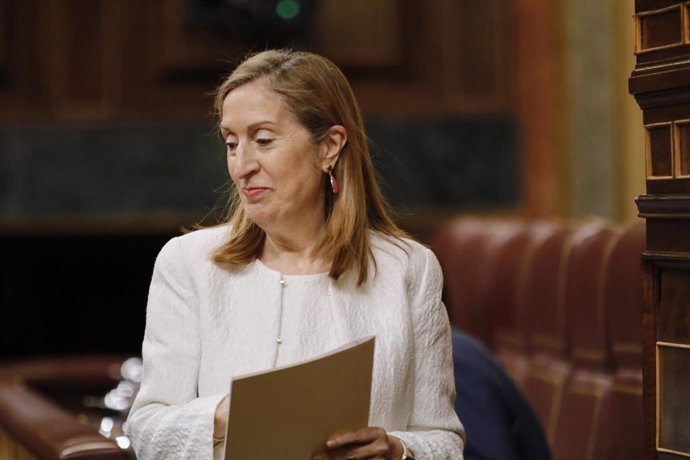 La vicepresidenta segunda del Congreso y diputada del PP, Ana Pastor, se dirige a intervenir en una sesión plenaria en el Congreso de los Diputados, en Madrid (España), a 21 de julio de 2020. Durante el pleno, el Congreso debate y vota, para su aprobaci